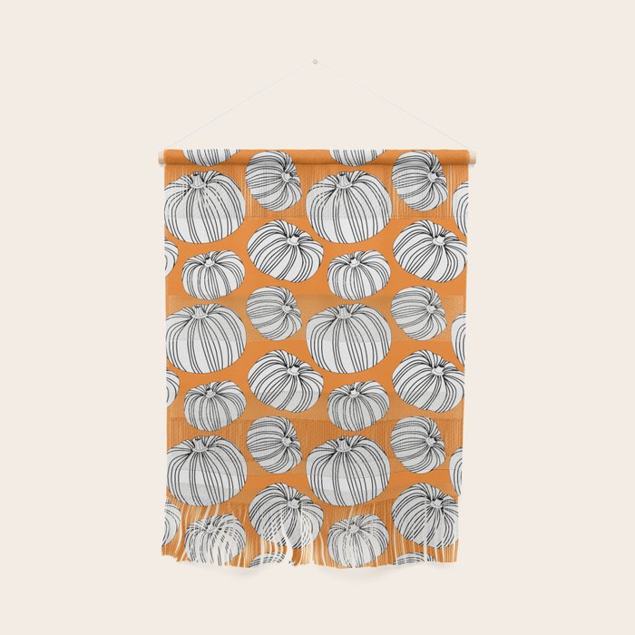 Autumn pumpkin vegetable art pattern Wall Hanging Gallery Image 1