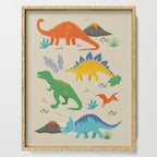Jurassic Dinosaurs in Primary Colors Serving Tray Gallery Image 1