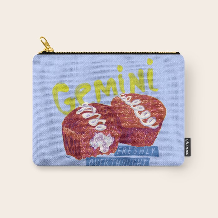 Gemini Twins in Lavender & Blue | Zodiac Series Carry All Pouch Gallery Image 1