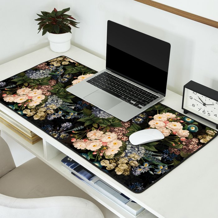 Mystic Vintage Midnight Rose Garden Desk Mat Gallery Image 2