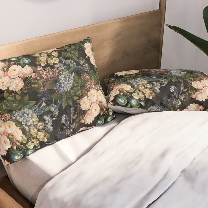 Mystic Vintage Midnight Rose Garden Pillow Sham Gallery Image 2