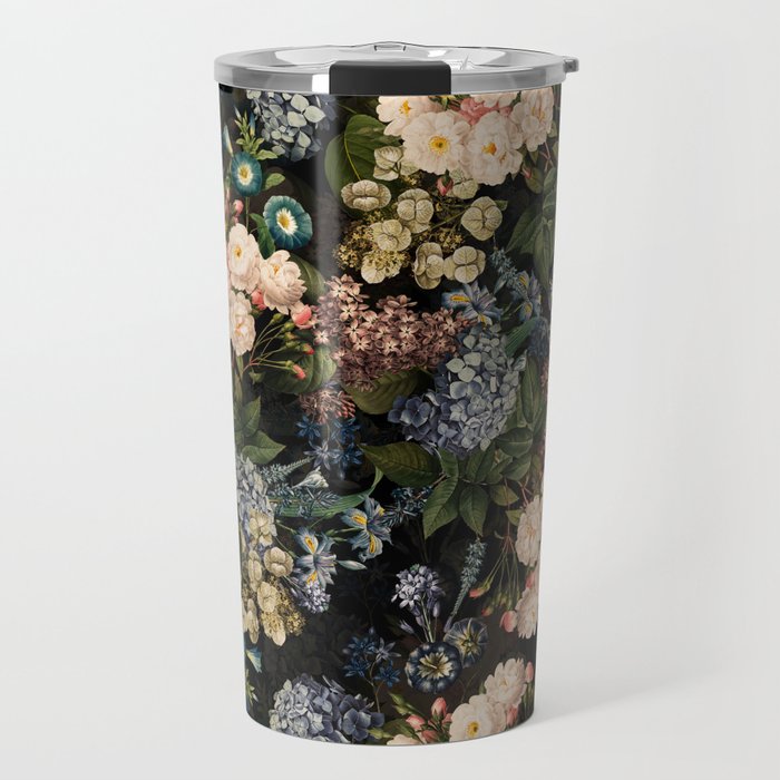 Mystic Vintage Midnight Rose Garden Travel Mug