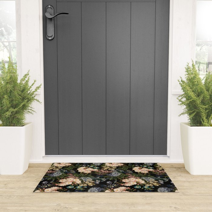Mystic Vintage Midnight Rose Garden Welcome Mat Gallery Image 3