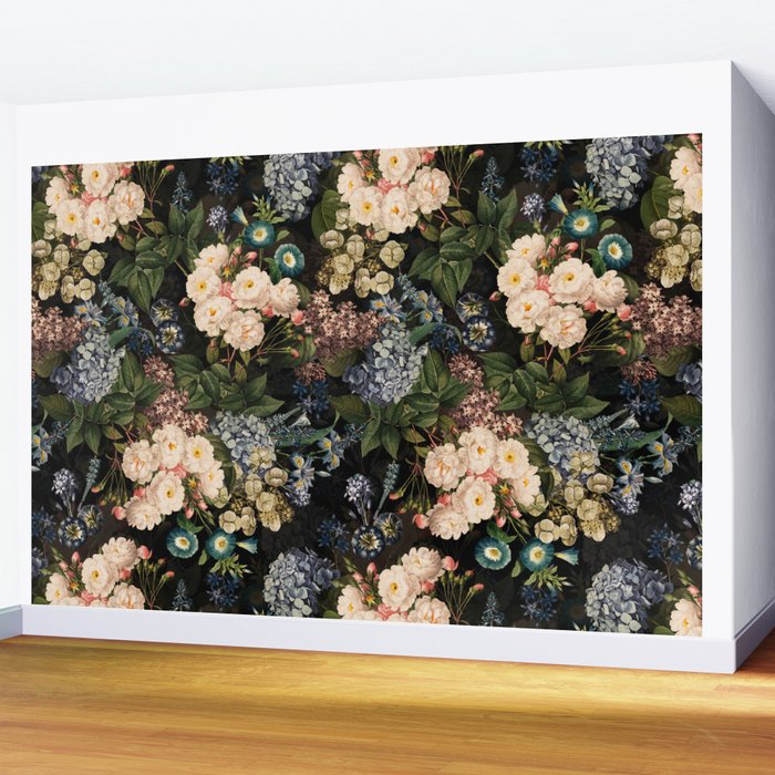 Mystic Vintage Midnight Rose Garden Wall Mural Gallery Image 2