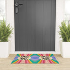Smile - 70s Retro Sun Rainbow  Welcome Mat Gallery Image 3