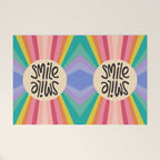 Smile - 70s Retro Sun Rainbow  Welcome Mat Gallery Image 1