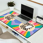 Smile - 70s Retro Sun Rainbow  Desk Mat Gallery Image 2