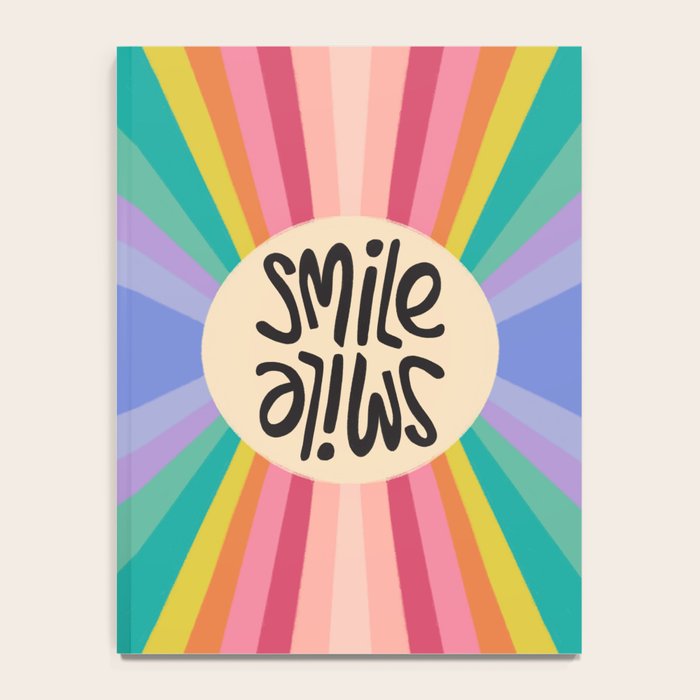 Smile - 70s Retro Sun Rainbow  Notebook Gallery Image 4