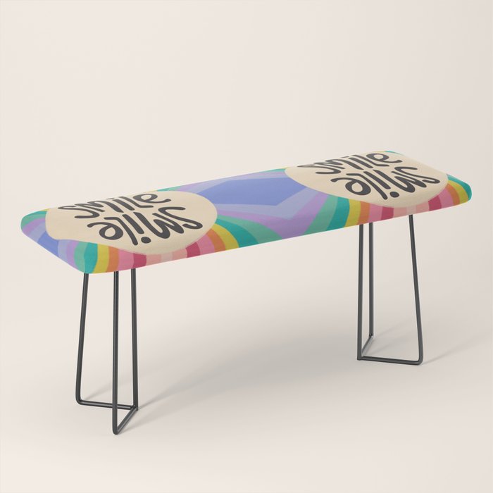 Smile - 70s Retro Sun Rainbow  Bench Gallery Image 1