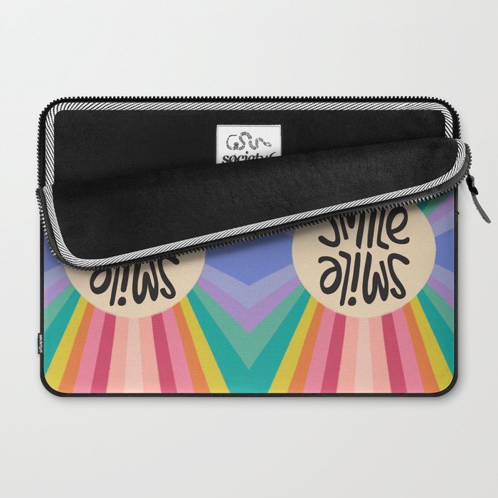 Smile - 70s Retro Sun Rainbow  Laptop Sleeve Gallery Image 2