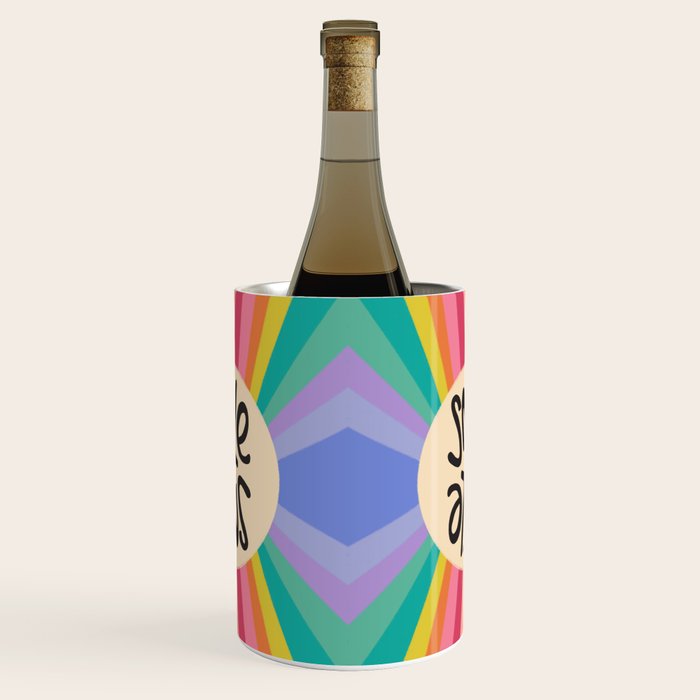 Smile - 70s Retro Sun Rainbow  Wine Chiller Gallery Image 1