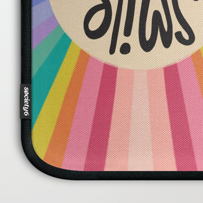 Smile - 70s Retro Sun Rainbow  Laptop Sleeve Gallery Image 3