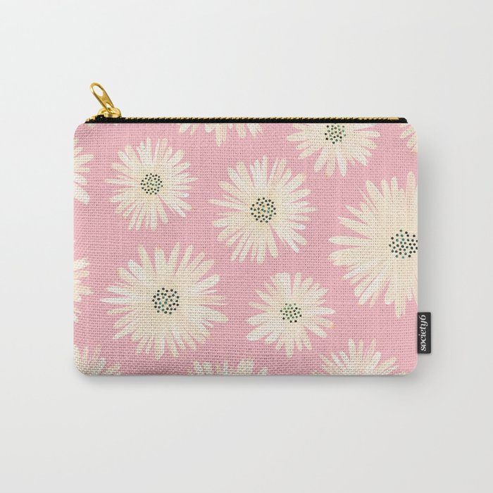 Playful Pink Floral Carry All Pouch Gallery Image 1