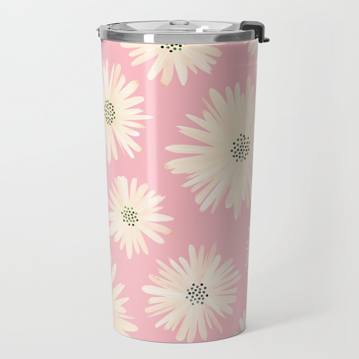 Playful Pink Floral Travel Mug Gallery Image 2