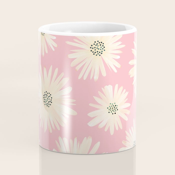 Playful Pink Floral Coffee Mug Gallery Image 4