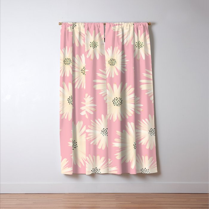 Playful Pink Floral Window Curtain Gallery Image 3