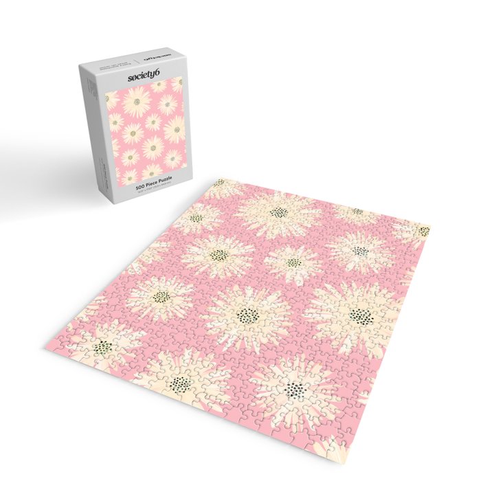 Playful Pink Floral Jigsaw Puzzle Gallery Image 2