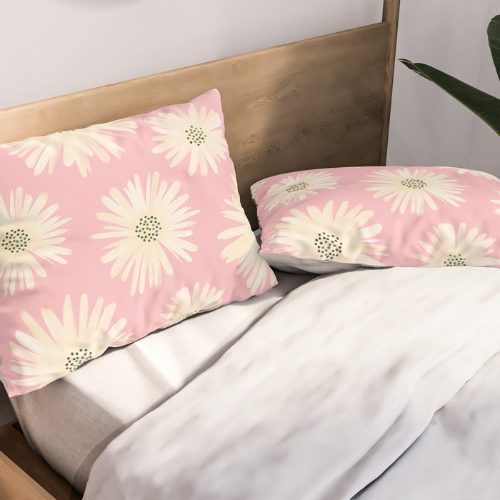 Playful Pink Floral Pillow Sham Gallery Image 2