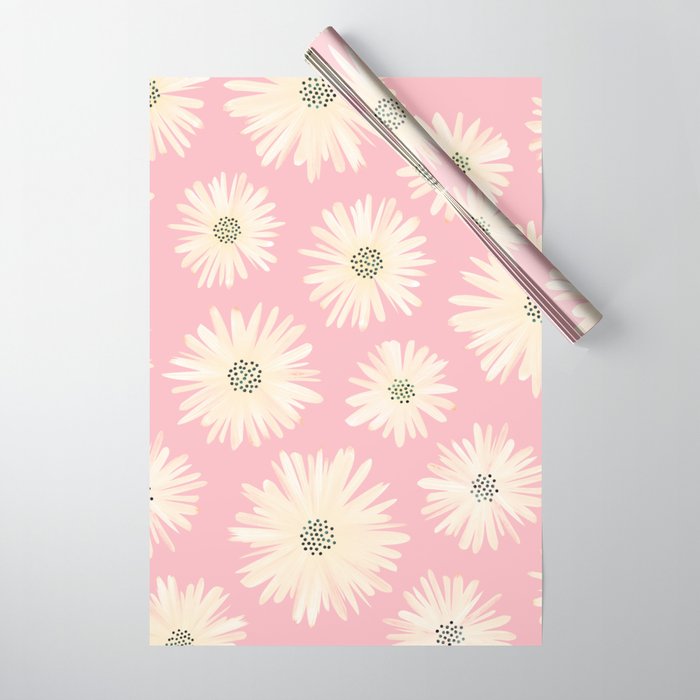 Playful Pink Floral Wrapping Paper Gallery Image 1