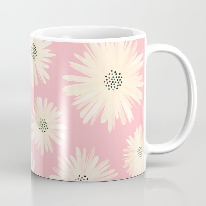 Playful Pink Floral Coffee Mug Gallery Image 1