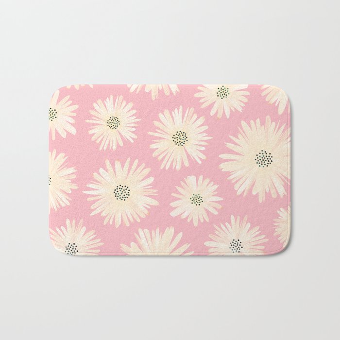 Playful Pink Floral Bath Mat Gallery Image 1