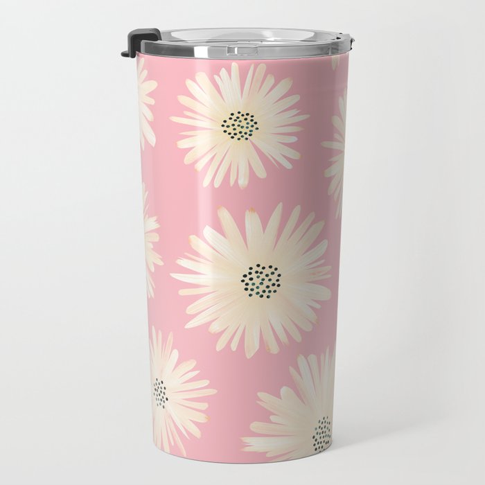 Playful Pink Floral Travel Mug Gallery Image 3