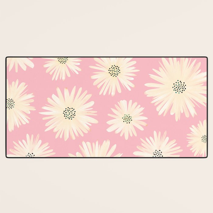 Playful Pink Floral Desk Mat Gallery Image 3