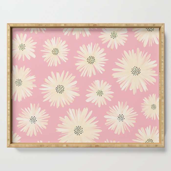 Playful Pink Floral Serving Tray Gallery Image 1