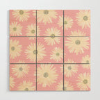 Playful Pink Floral Wood Wall Art Gallery Image 1