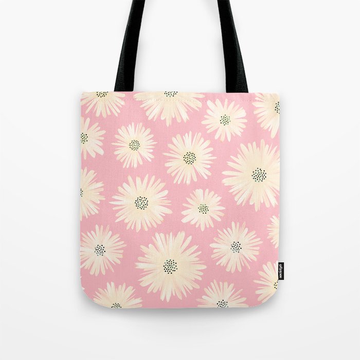 Playful Pink Floral Tote Bag Gallery Image 1