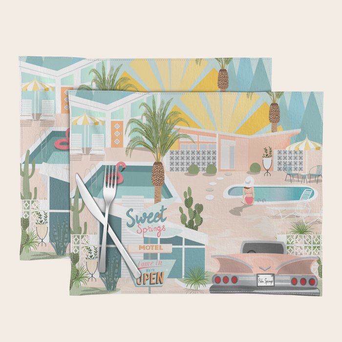 Retro Palm Springs III Placemat Gallery Image 1
