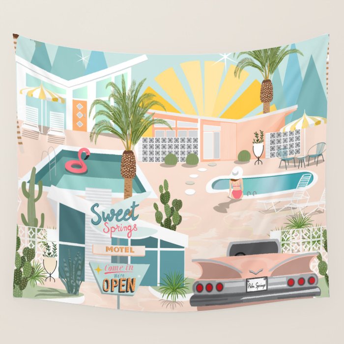 Retro Palm Springs III Wall Tapestry Gallery Image 4