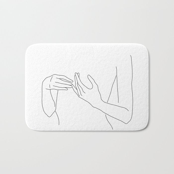 Line Hands 2 Bath Mat Gallery Image 1