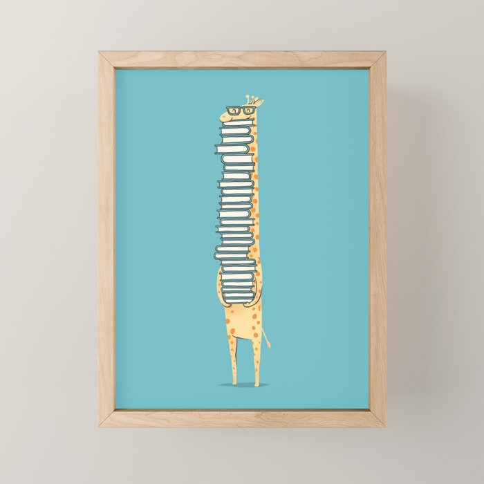 A Book Lover (blue) Mini Art Print Gallery Image 1