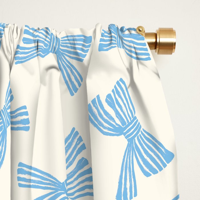 Blue Stripe Bow Ribbon  Window Curtain Gallery Image 2