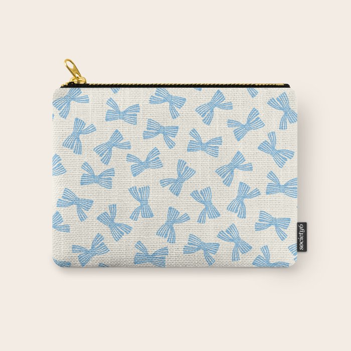 Blue Stripe Bow Ribbon  Carry All Pouch Gallery Image 1