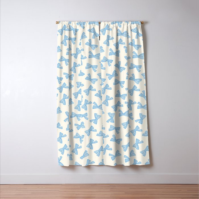 Blue Stripe Bow Ribbon  Window Curtain Gallery Image 3