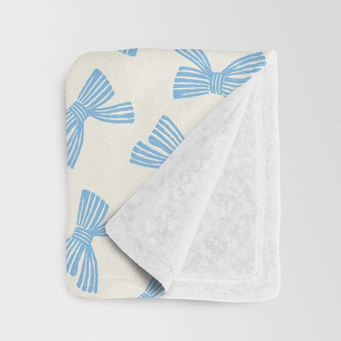 Blue Stripe Bow Ribbon  Throw Blanket Gallery Image 3