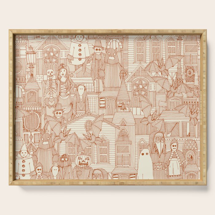 vintage halloween rust ivory Serving Tray Gallery Image 1