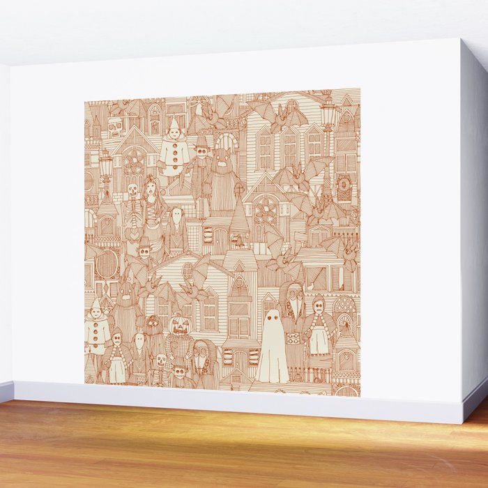 vintage halloween rust ivory Wall Mural Gallery Image 2