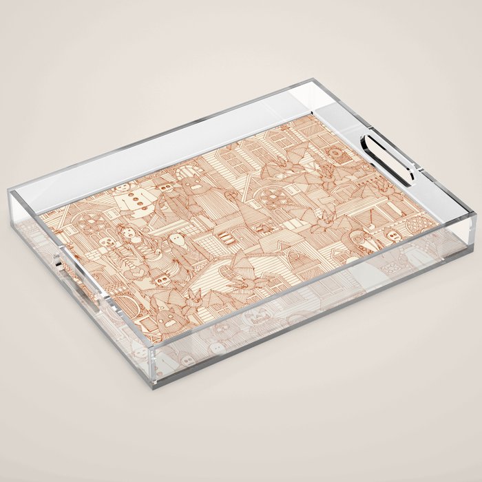 vintage halloween rust ivory Acrylic Tray Gallery Image 1
