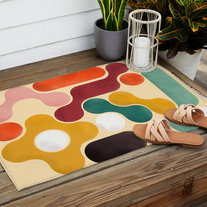 Color pops - mid century style  Outdoor Rug Gallery Image 2
