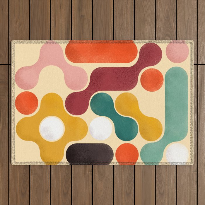 Color pops - mid century style  Outdoor Rug Gallery Image 1