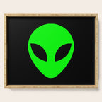 Black and Green Alien Head Shape Serving Tray Gallery Image 1