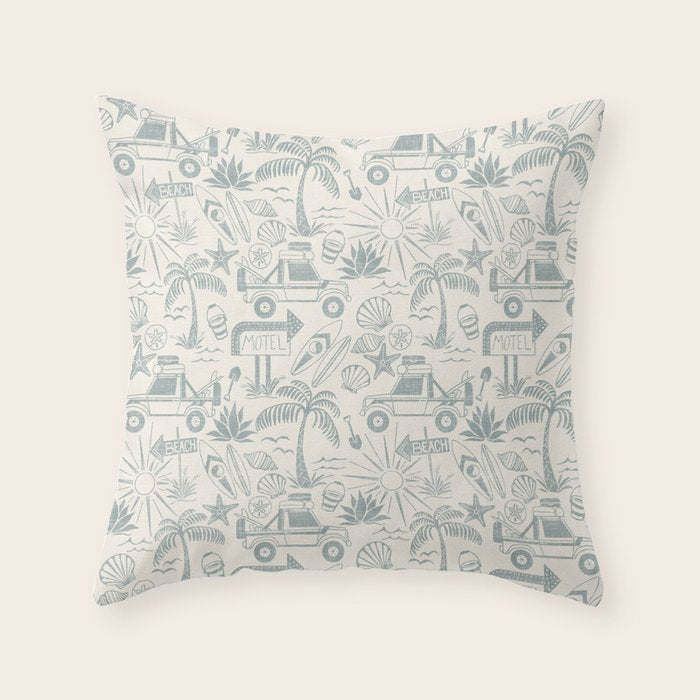 Baja - faded blue Throw Pillow Gallery Image 6