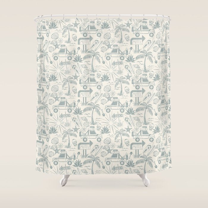 Baja - faded blue Shower Curtain Gallery Image 1