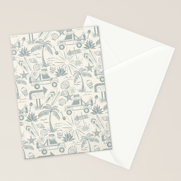 Baja - faded blue Stationery Card Gallery Image 2