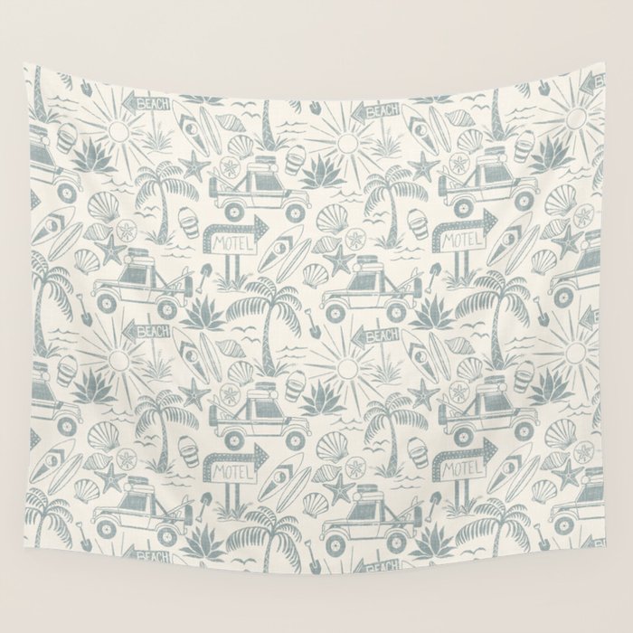 Baja - faded blue Wall Tapestry Gallery Image 4