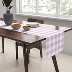 Lilac Plaid Gingham Print Table Runner Gallery Image 2