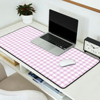 Lilac Plaid Gingham Print Desk Mat Gallery Image 2